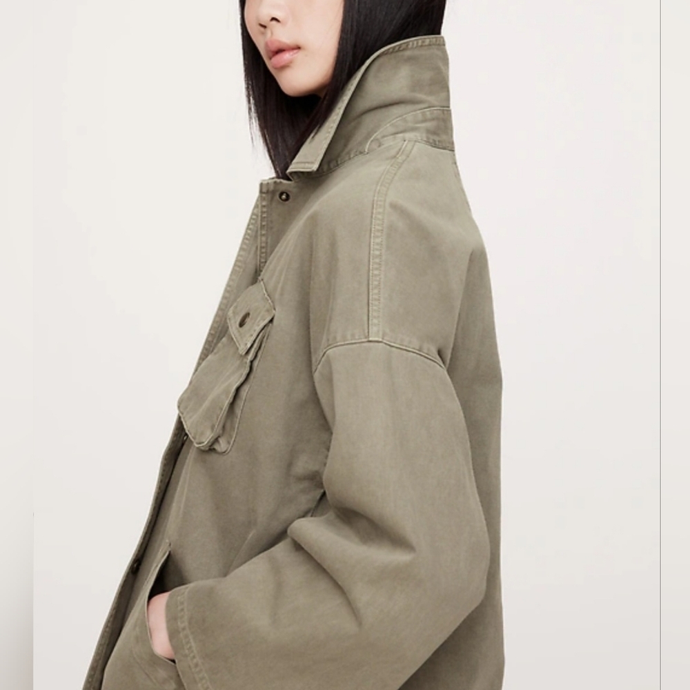 NWT Washed Cotton Chore Jacket, Desert Thyme Green, Size M - Picture 5 of 9